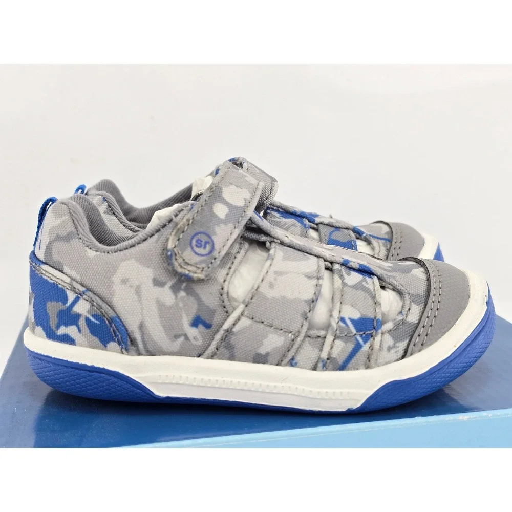 Stride Rite Hadley‎ 2.0 Boys 5.5M Grey Camo Hook Loop Sandals -NEW